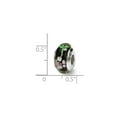 thumbnail image 3 of Fancy Bead White Sterling Silver Glass 13.64 mm 7.27 Reflections Black Red Hand-Blown Bead, 3 of 3