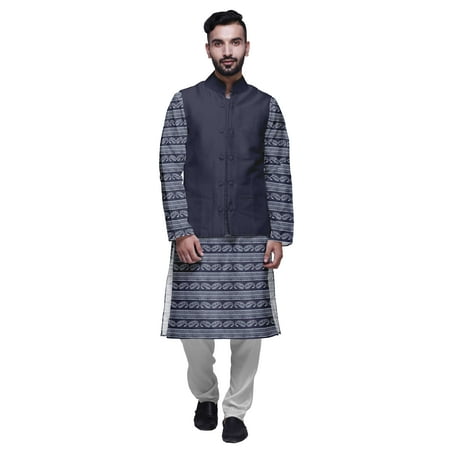 

Atasi Printed Kurta Pyjama Set Traditional Ethnic Wear Mandarin Casual Clothing