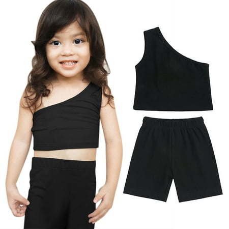 

Wiueurtly Toddler Girls Summer Set Solid Tops Shorts Trousers Set Casual Clothes Outfits 4Y Baby Girl Summer Clothes