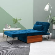 Transitional Multi-Functional Convertible Ottoman, Navy