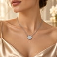 thumbnail image 3 of Women's Round-Cut Solitaire Pendant Necklace, White Copper Silver-Tone Chain, Fashion Commuter Necklace for Women, 3 of 6