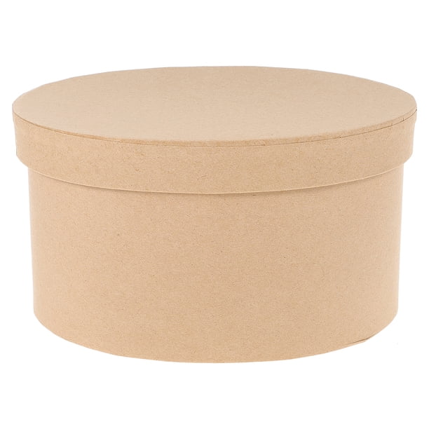 Caja ovalada de papel maché con tapa, ideal para proyectos de manualidades y bricolaje, ideal para pasteles, panaderías, galletas, postres y flores