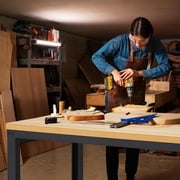 AHB Heavy Duty 60-inch Adjustable Wood Workbench, 2000 lbs Load Capacity, Multi-Purpose Work Table for Garage, Workshop, Office and Home