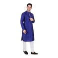 thumbnail image 2 of TRILOKI Mens Kurta Pajama Set Art Silk Ethnic Indian Traditional Wear Wedding Designer Ethnic Diwali Puja Kurta Payjama Set, 2 of 6