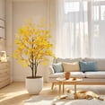 thumbnail image 6 of Artificial Maple Tree, 180cm Tall Large Artificial Maple Tree in a Pot with Planter, Large Maple Maple Tree Artificial Plant Autumn Maple Decor for Office Living Room Festival, Double Pole, 6 of 7