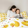 thumbnail image 4 of jejeloiu Cute Ducks 7 Pieces Bedding Comforter Set,Geometric Circle Dots Full Bedding Set,Funny Animals Fitted Sheet Flat Sheet For Girls Boy,Super Cozy Room Decor Reversible, 4 of 8