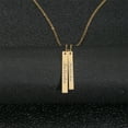 thumbnail image 3 of Double 3D Bar Custom Name Necklace for Men Women, Gold Plated Stainless Steel Personalized Nameplate Pendant Necklaces, Cross Chain, 6 Chain Length Options, 3 of 5
