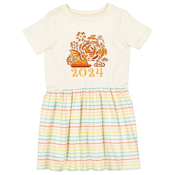 Inktastic 2024 Year of the Dragon Girls Toddler Dress