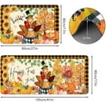 thumbnail image 2 of Fall Kitchen Mat Pumpkin Sunflower Kitchen Mats for Floor Runner Rug Set of 2 Non Slip with Rubber Backing, Plank Washable Carpet for Hallways, Sink, Laundry Room, 17x30 + 17x47 in, 2 of 6