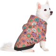 thumbnail image 2 of Fotbe Color Flowers Print Small Dog Sweater Hoodies Pet Grey Hooded Soft Fleece Sweatshirts with Pocket Fall Winter Puppy Cat Sweaters Warm Clothes-Medium, 2 of 7