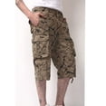 thumbnail image 4 of SWSMCLT Men's Cotton Cargo Shorts Printed Summer Casual Cropped Work Utility Capri Pants Designer Fashion Belted Khaki 36, 4 of 4