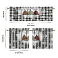 thumbnail image 6 of Black and White Checkered Christmas Tree 3 Piece Kitchen Curtains Sets with Valance for Windows Rod Pocket Machine Washable Kitchen Curtain Valance 3 Piece Set Decorations (54"x18"+2x27.5"x24"), 6 of 6
