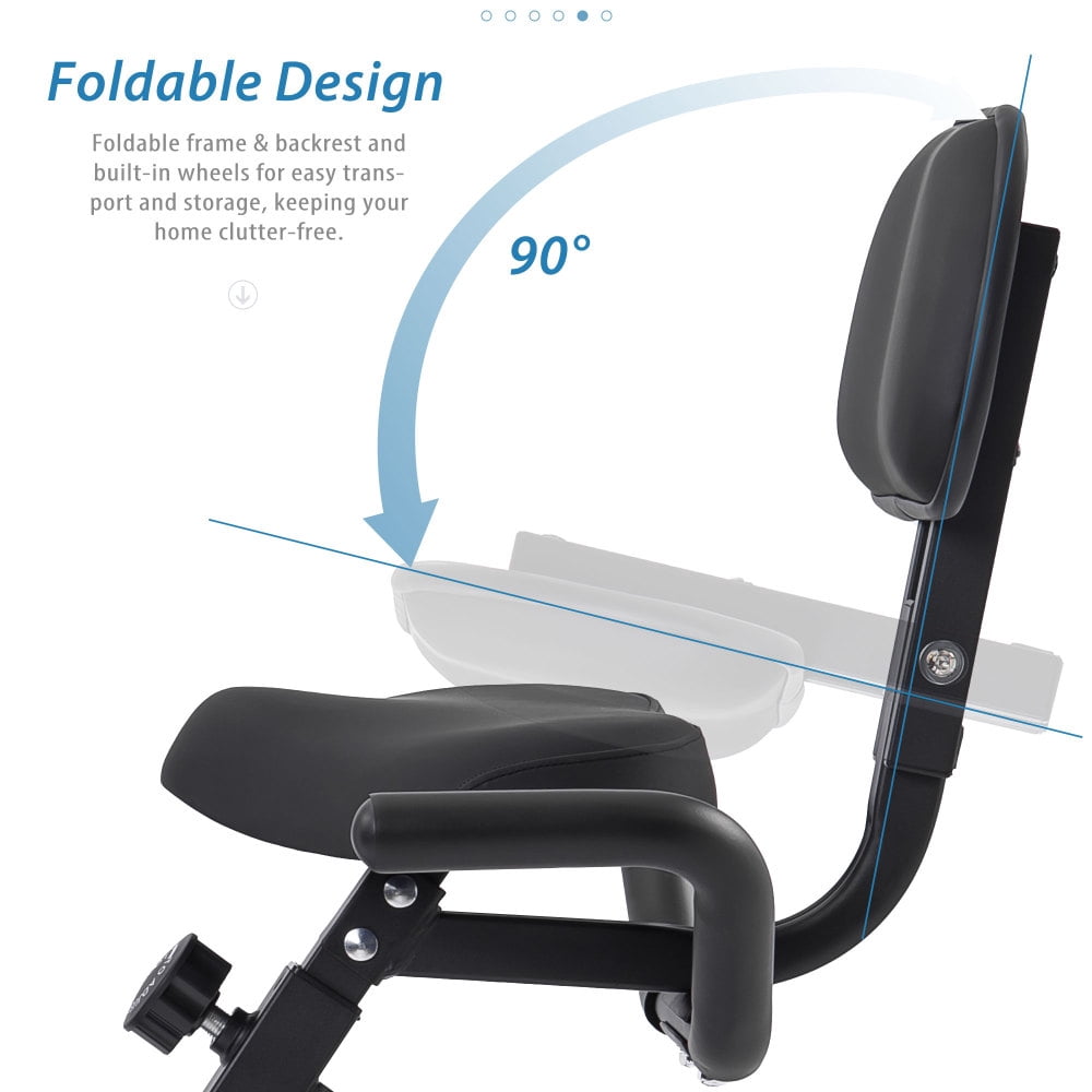 Folding Exercise Bike Upright Recumbent X Bike 16 Level Adjustable Resistance Foldable Stationary Bike with LCD Display Arm Bands for Home Gym Workout Multiple colors available