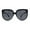 All Black, variant on Womens Geeky Round High Temple Horn Rim Sunglasses Black Smoke