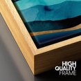 thumbnail image 4 of PixonSign Framed Canvas Print Wall Art Gold Teal Moon Marble Mountain Range Nature Wilderness Illustrations Modern Art Rustic Zen Landscape Colorful - 16"x24" Natural, 4 of 5
