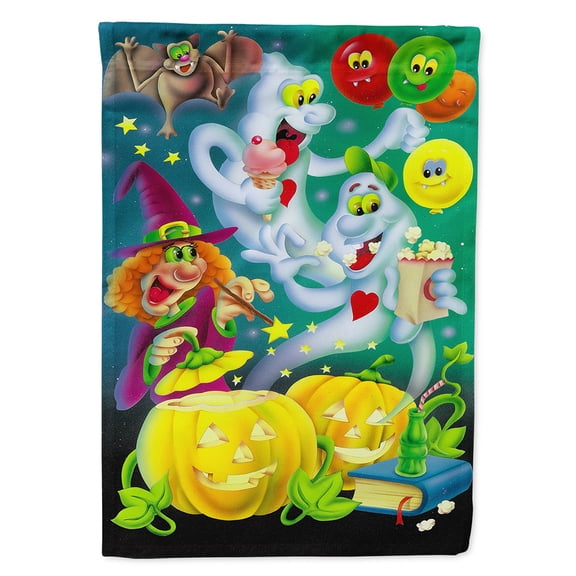 Witch Party with the Ghosts Halloween Flag Canvas House Size