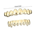 thumbnail image 3 of Hip Hop Styles Brass Dentals Grillzs Set Removable Mouth Grillzs Top Bottom Accessory Party Wear Teeth Decorations, 3 of 8