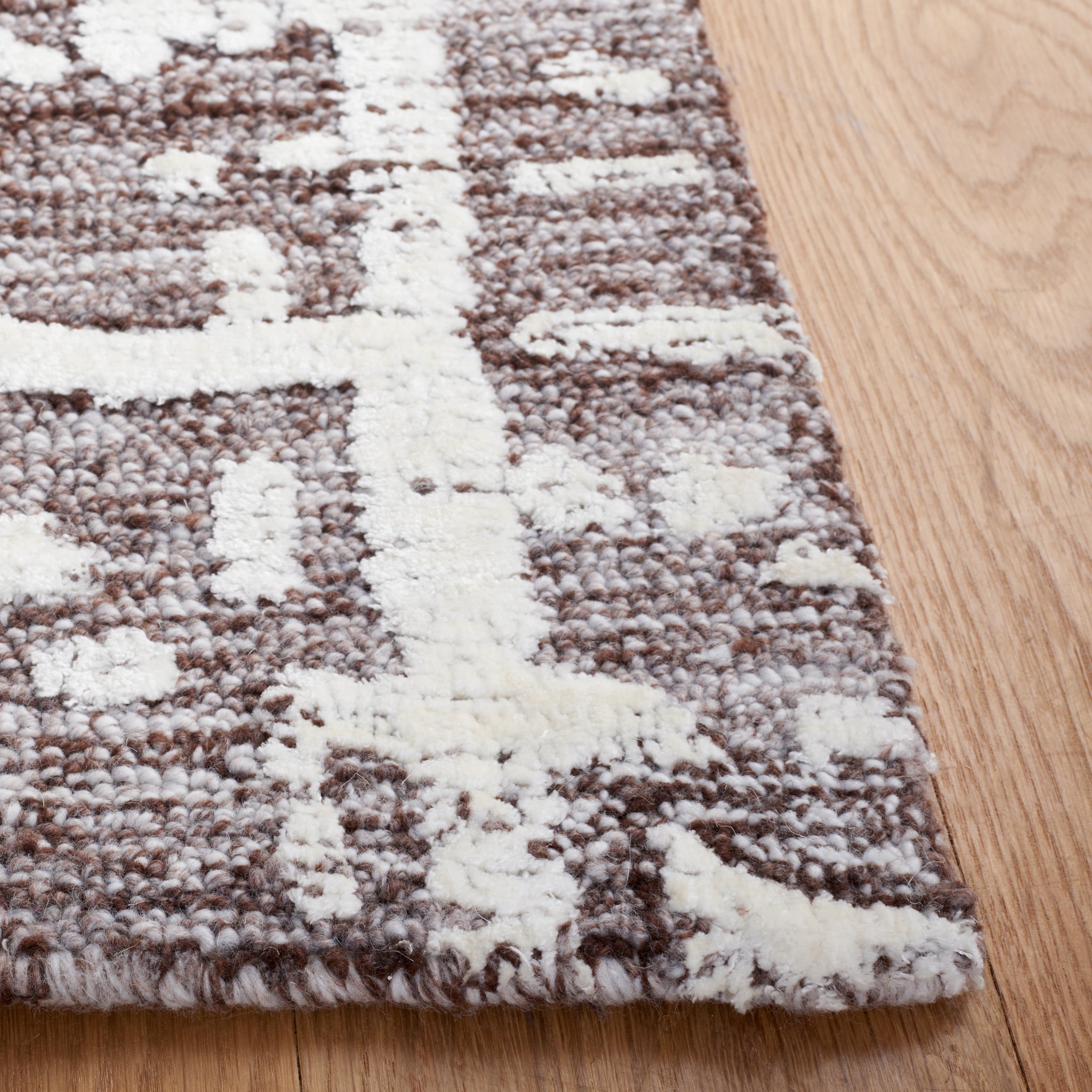 SAFAVIEH Soho Bianca Abstract Runner Rug, Brown/Ivory, 2'3" x 8'