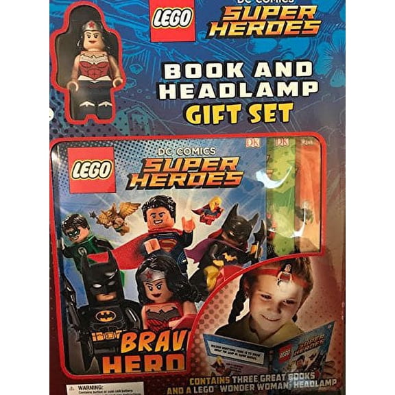 LEGO DC Comics Super Heroes Book and Headlamp Gift Set (3 Books and a Wonder Woman Headlamp)