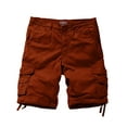 thumbnail image 4 of Matchstick Men Loose Solid Cargo Shorts with 8 Pockets, 4 of 8