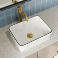 thumbnail image 3 of Liberty 16 in. Rectangular Ceramic Bathroom Vessel Sink Art Basin in White and Black Rim Faucet Not Included   DV-1V0317, 3 of 12