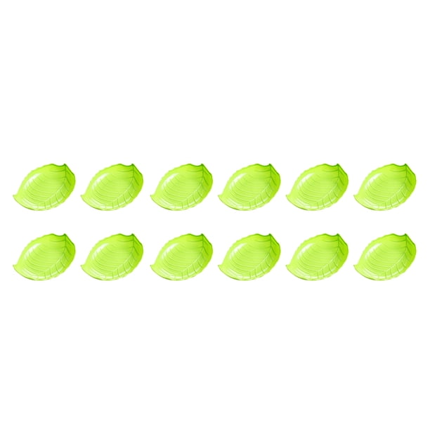 EeaseMX 12 bandejas de fruta con forma de hoja para servir comida en casa y almacenar (verde)