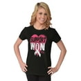 thumbnail image 3 of Support I Won Breast Cancer Awareness Womens Slim Fit Graphic Tee Brisco Brands M, 3 of 5