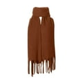 thumbnail image 1 of DPTALR Femmes Automne Pashmina Châle Wrap Cape Uni à Franges Tricot Cardigan Foulard, 1 of 5