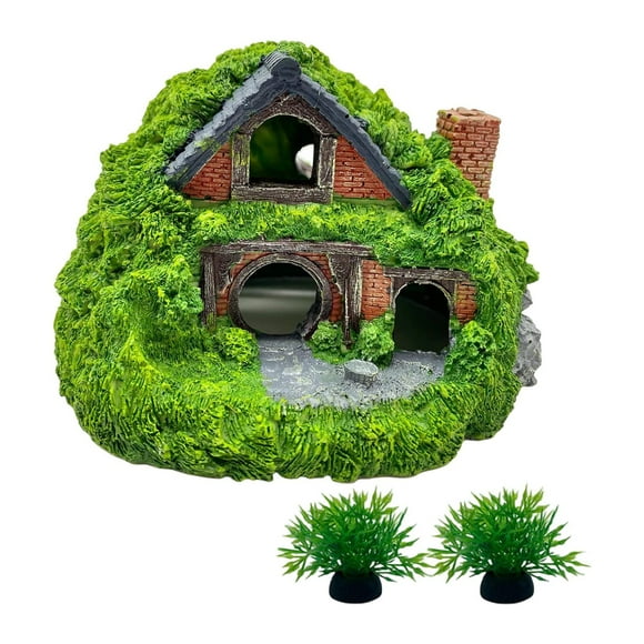 Cueva de la casa de decoración del acuario, accesorios de acuarios para acuarios de acuarios Doble capa