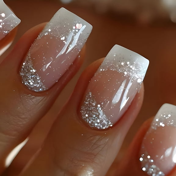 RAGUPEL Press On Nails French Tip, Long Press On Nails, Press On Nails Square For Manicure