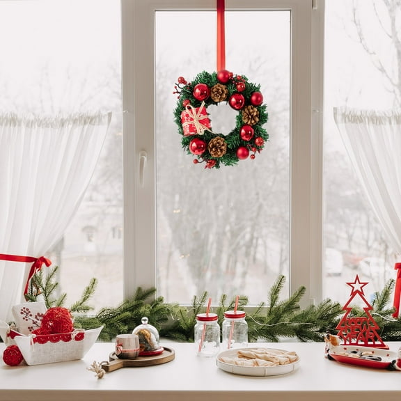 Suncoda Christmas Wreath, Gift Bag Christmas Wreath Door Hanging 25/35cm Rattan Circle Diy Decorative Rattan Christmas Decorations, Christmas Ornament