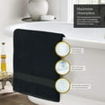 thumbnail image 3 of Creosa Cotton Bath-Towels-Set Black, 100% Ring Spun Combed-Cotton 4pc Bathroom Towels 27x54 Inch, Highly Absorbent Soft Feel, Daily Use Black Towels with Hanging Loop, 3 of 4