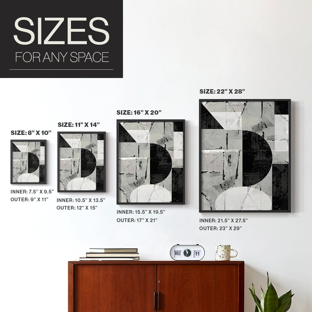 Abstract Neutrality I in Paper Solid Wood 11 x 14 Framed Print