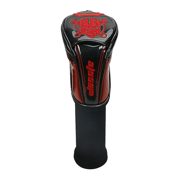 Cubiertas de material cuero PU para la cabeza del palo para golf, cubiertas impermeables para el cuello del cráneo de la del conductor /3/5 - Negro UT UT negro