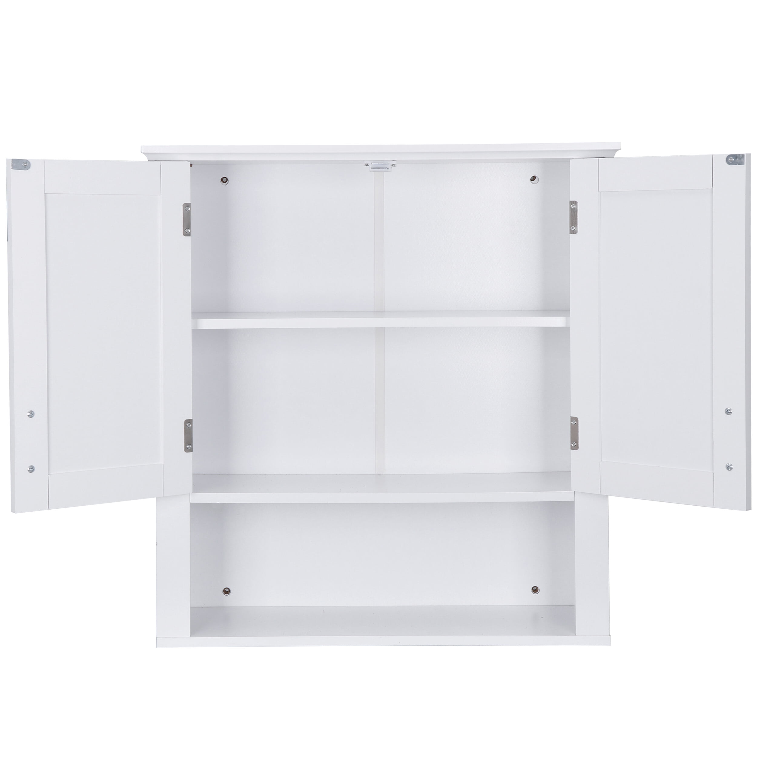 HomGarden Bathroom Wall Cabinet, Medicine Storage Cabinet W/Adjustable Shelves, White