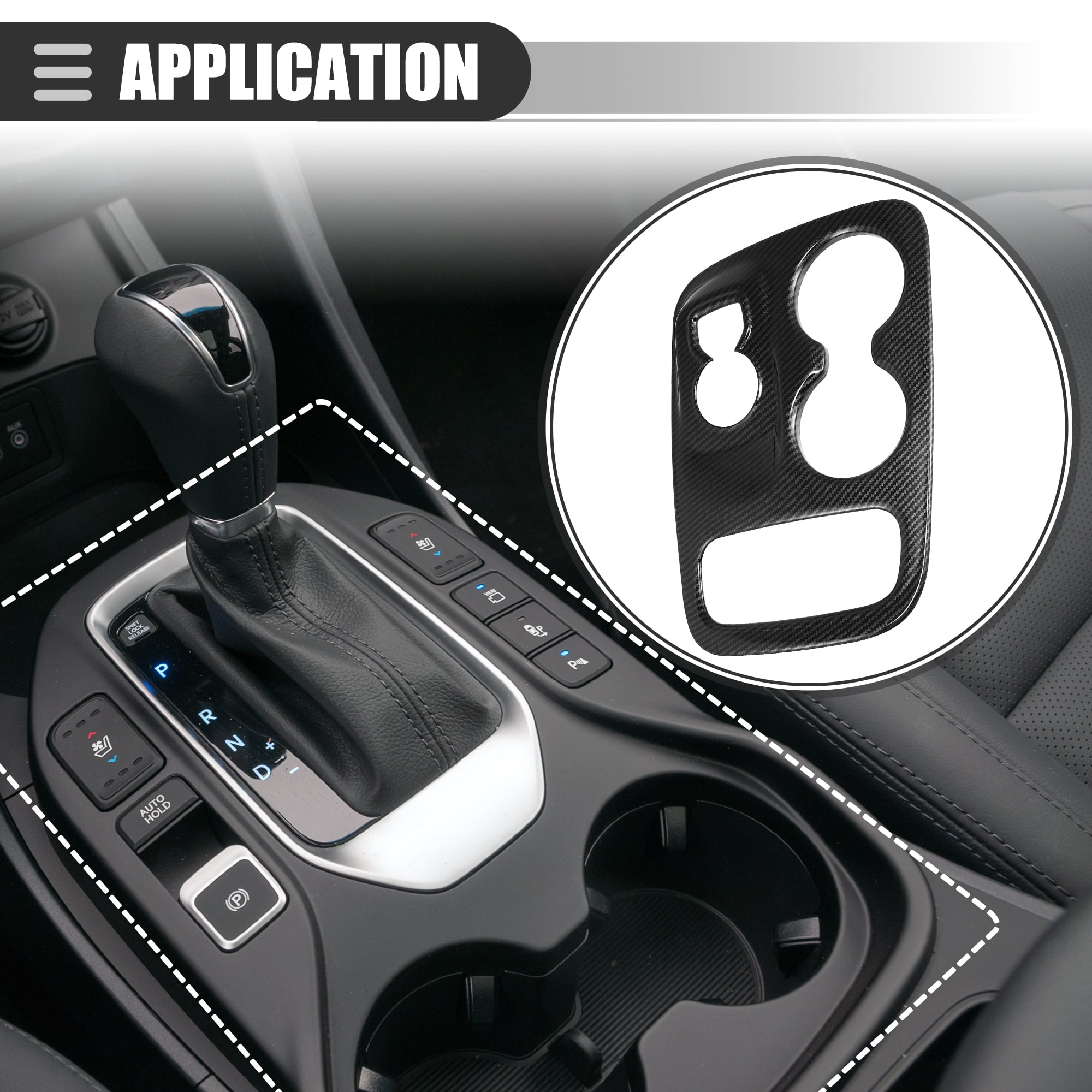 Unique Bargains Carbon Fiber Gear Shift Panel Trim for Dodge Durango 14-17 Black