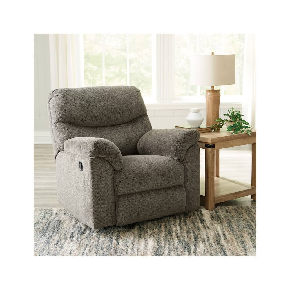 Signature Design by Ashley Alphons Putty Recliner with Pull-Tab Reclining Motion