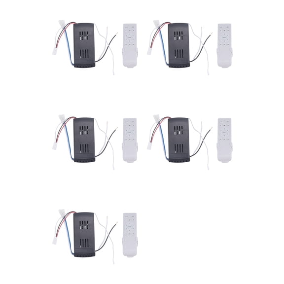 5X Universal Ceiling Fan Remote Control Kit 40W 6-Speed Timing Function Replacement Remote for DC Ceiling Fans & Lights