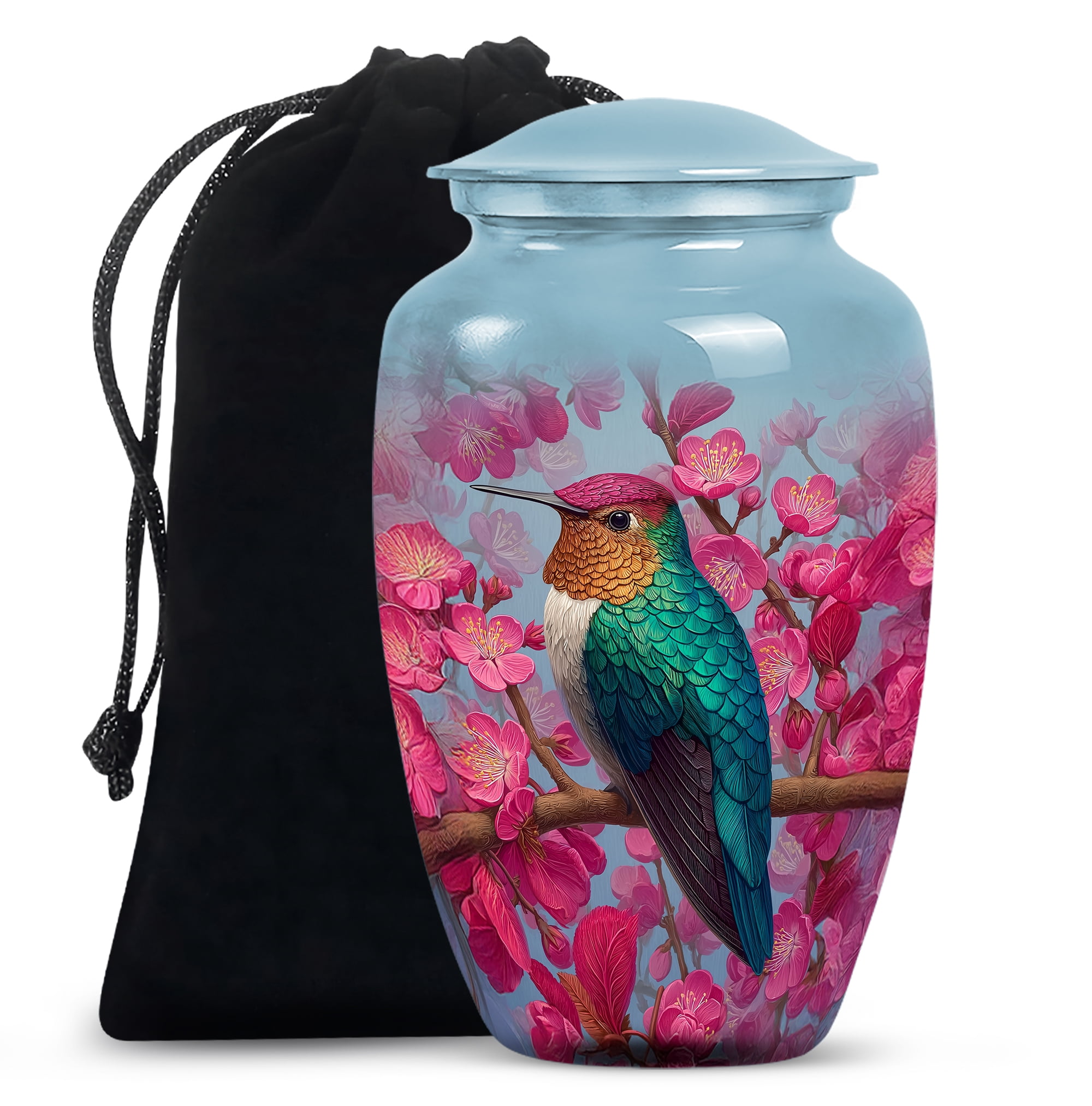 Humming Bird Keepsake Urns For Human Ashes Baby Girl & Boy, Cremation Urns For Ashes Women, Large Decorative Funeral Urn For Ashes For Male, Female (Size-10inch 1pcs, 3inch 1pcs)