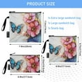 thumbnail image 3 of Haosy 3 Pack Reusable Ziploc Bags BPA Free Healthy Food Storage Bag Leakproof Sandwich Snack Freezer Bags Flower Butterfly Marble, 3 of 7