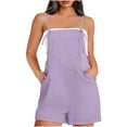thumbnail image 2 of biudgviw Jumpsuits for Women Adjustable Spaghetti Strap Sleeveless One Piece Rompers Solid Color Bib Shortalls Summer Outfits, 2 of 7