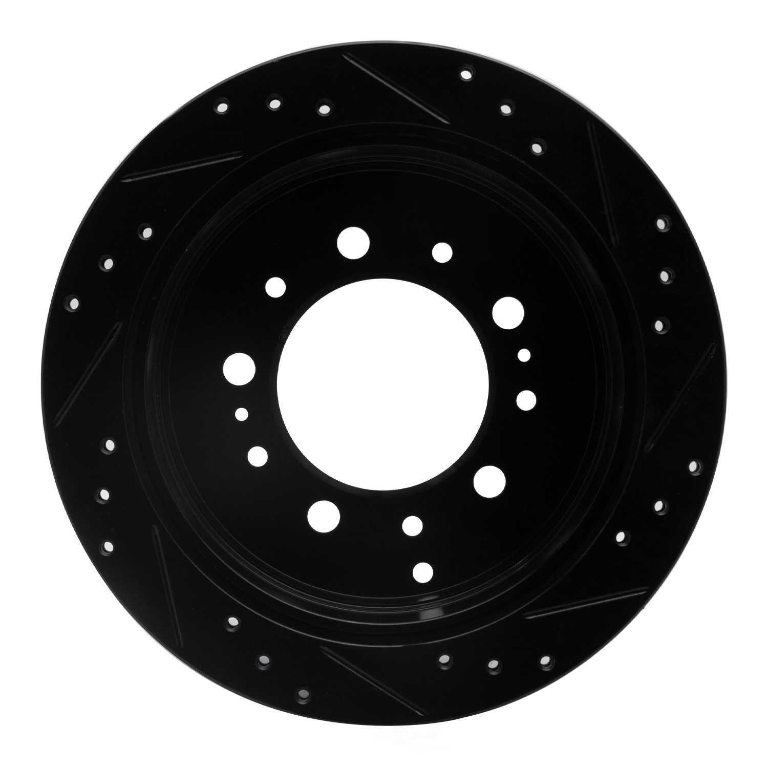 Dynamic Friction Company 633-76113L DFC Brake Rotor - Drilled And Slotted - Black