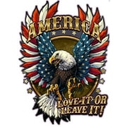 NOSTALGIA DECALS American Bald Eagle American Flag Love It or Leave It Vinyl Magnet