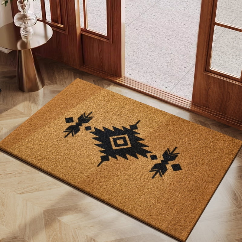 Natural Coir Door Mat, Minimalist Entryway Rug, Heavy Duty Mud Dirt Trapper Scraper Mat, Cuttable Non-Slip Outdoor Indoor Doormat for Front Door Porch Hallway