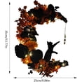 thumbnail image 3 of Wiher Halloween Wreaths with Lights for Front Door, 13.77" Halloween Moon Wreath with Black Cat Wood Wreath Halloween Wreath Horror Decorations for Home Party Window Wall Indoor Outdoor C, 3 of 8