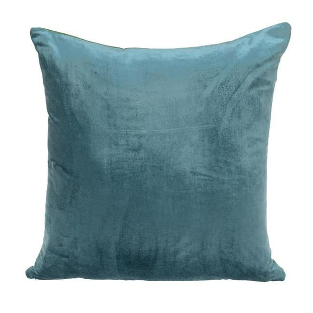 HomeRoots 402783 Coussin à Rabat Réversible Double Couleur Unie Vert et Turquoise