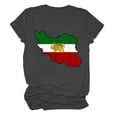 thumbnail image 3 of Camiseta de Manga Corta Impresa de Cuello Alto para las Mujeres, Tops de Cuello Redondo para las Mujeres Mezcla de Poliéster de Spandex de Uso Diario Casual, 3 of 5