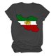 thumbnail image 4 of Camiseta de Manga Corta Impresa de Cuello Alto para las Mujeres, Tops de Cuello Redondo para las Mujeres Mezcla de Poliéster de Spandex de Uso Diario Casual, 4 of 5