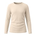 thumbnail image 6 of Jalioing Girls Long Sleeve Tops Ribbed Knit Crew Neck Casual Shirts Teens Kids Plain Basic T Shirts Girls Clothes, 6 of 8