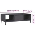 thumbnail image 4 of vidaXL Coffee Table Grey 103.5x60x35 cm Engineered Wood, 4 of 5